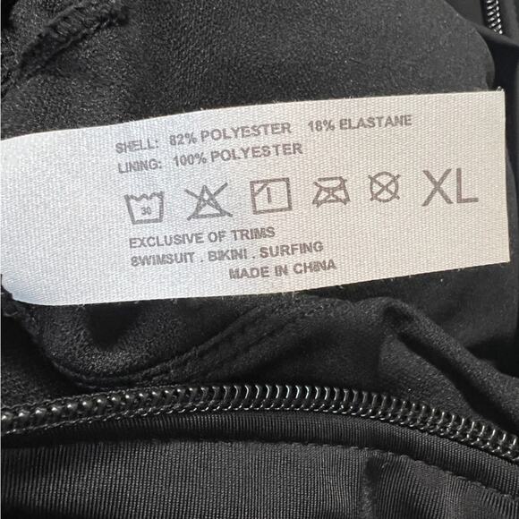 New Amazon Flutter Sleeve Rashgaurd Swimsuit Size XL Black - Picture 5 of 11